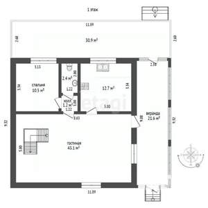Дом 151м², 2-этажный, участок 8 сот.  