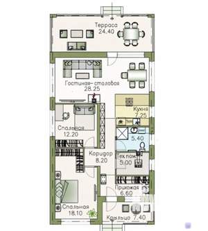 Дом 100м&sup2;, 1-этажный, участок 6 сот.  