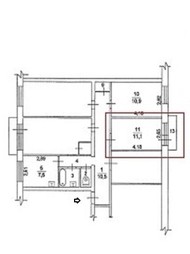 комната в общежитии, 11м2, 4/4 этаж