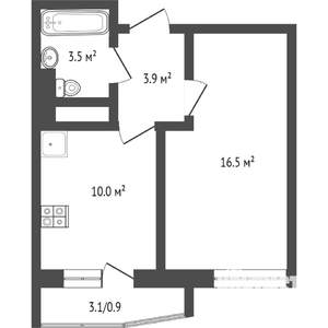 1-к квартира, на длительный срок, 35м2, 8/17 этаж