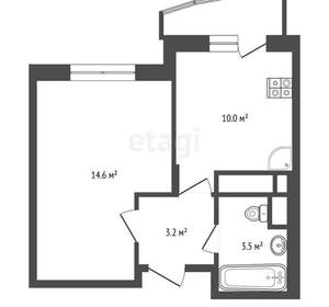 1-к квартира, вторичка, 35м2, 3/17 этаж