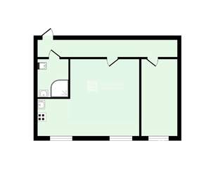 2-к квартира, вторичка, 42м2, 1/4 этаж