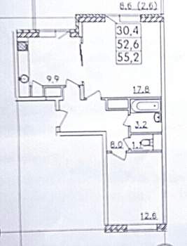 2-к квартира, вторичка, 53м2, 10/17 этаж
