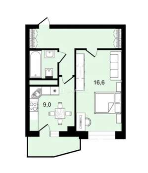 1-к квартира, вторичка, 40м2, 14/17 этаж