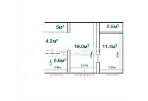 2-к квартира, вторичка, 44м2, 2/5 этаж