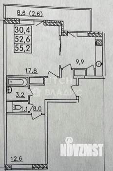 2-к квартира, вторичка, 55м2, 8/17 этаж