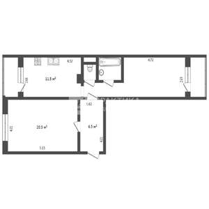 2-к квартира, вторичка, 58м2, 5/14 этаж