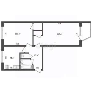 2-к квартира, вторичка, 45м2, 4/5 этаж