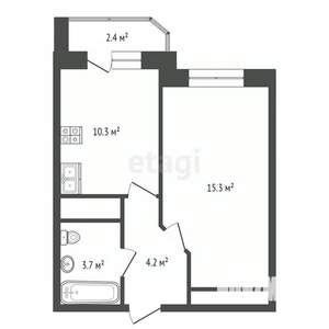 1-к квартира, вторичка, 35м2, 17/17 этаж