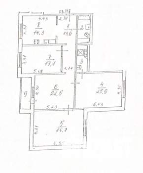 4-к квартира, вторичка, 129м2, 6/13 этаж