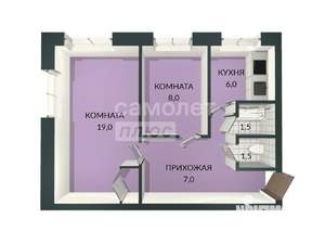 2-к квартира, вторичка, 42м2, 3/5 этаж