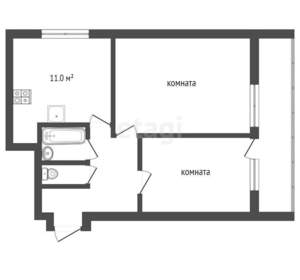 2-к квартира, вторичка, 50м2, 13/16 этаж