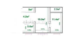 2-к квартира, вторичка, 44м2, 2/5 этаж