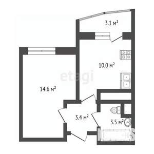 1-к квартира, вторичка, 32м2, 5/17 этаж