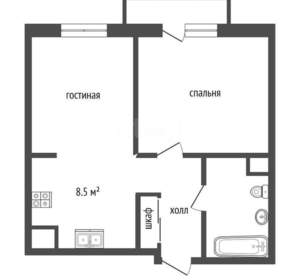 1-к квартира, вторичка, 46м2, 13/18 этаж