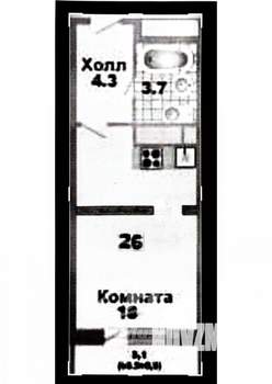 Студия квартира, вторичка, 26м2, 9/17 этаж