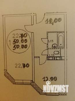 1-к квартира, вторичка, 50м2, 8/18 этаж