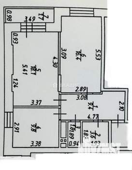 2-к квартира, вторичка, 59м2, 17/17 этаж