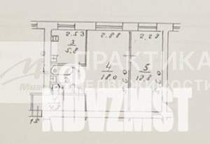 2-к квартира, вторичка, 44м2, 1/4 этаж