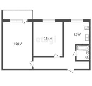 2-к квартира, вторичка, 43м2, 4/4 этаж