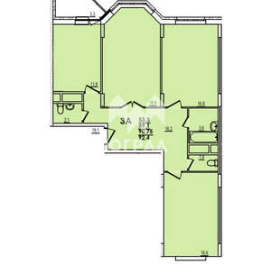 3-к квартира, вторичка, 92м2, 3/17 этаж