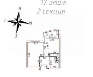 1-к квартира, вторичка, 31м2, 17/17 этаж