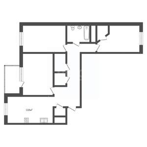 3-к квартира, вторичка, 72м2, 16/22 этаж