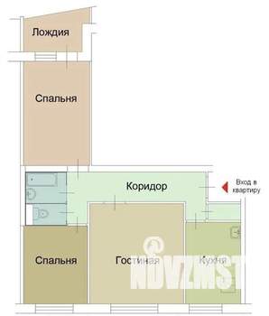 3-к квартира, вторичка, 60м2, 3/9 этаж