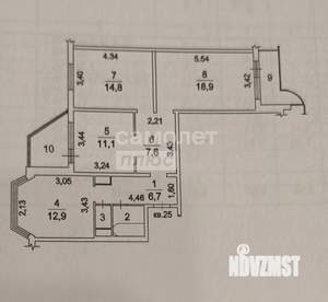 3-к квартира, вторичка, 76м2, 8/17 этаж