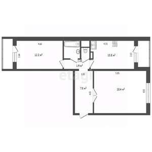 2-к квартира, вторичка, 60м2, 8/17 этаж