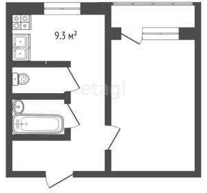 1-к квартира, вторичка, 39м2, 12/17 этаж