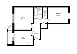 2-к квартира, вторичка, 55м2, 13/17 этаж