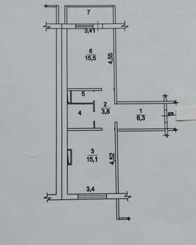 1-к квартира, вторичка, 46м2, 17/17 этаж