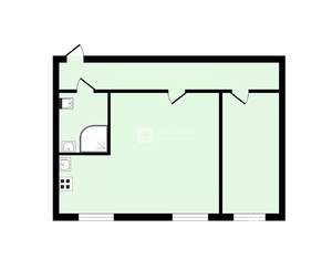 2-к квартира, вторичка, 42м2, 1/4 этаж