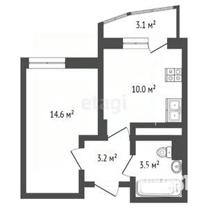 1-к квартира, вторичка, 32м2, 11/17 этаж