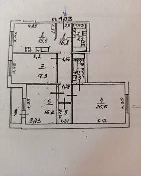 3-к квартира, вторичка, 104м2, 3/13 этаж