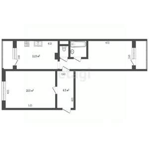 2-к квартира, вторичка, 58м2, 5/14 этаж