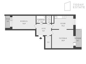 2-к квартира, вторичка, 69м2, 16/16 этаж