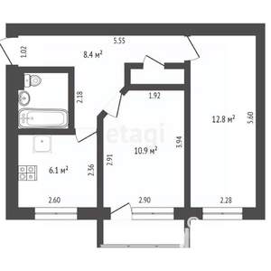 2-к квартира, вторичка, 44м2, 3/4 этаж
