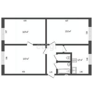 3-к квартира, вторичка, 59м2, 3/5 этаж