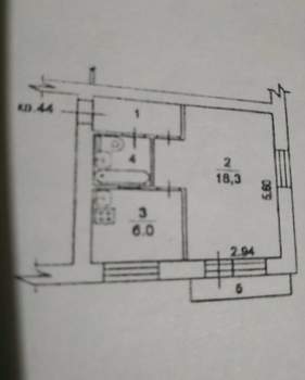1-к квартира, вторичка, 31м2, 3/4 этаж