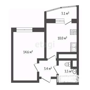 1-к квартира, вторичка, 32м2, 5/17 этаж