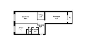 2-к квартира, вторичка, 70м2, 3/20 этаж