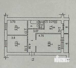 3-к квартира, вторичка, 62м2, 5/5 этаж