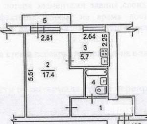 1-к квартира, вторичка, 31м2, 3/5 этаж