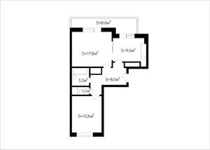 2-к квартира, вторичка, 58м2, 13/17 этаж
