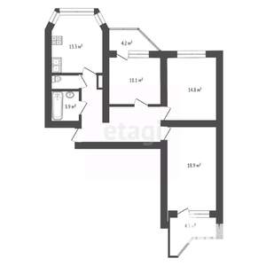 3-к квартира, вторичка, 74м2, 3/17 этаж