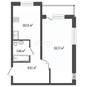 1-к квартира, вторичка, 42м2, 10/17 этаж