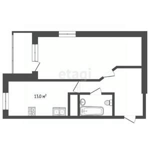 1-к квартира, сданный дом, 43м2, 10/17 этаж