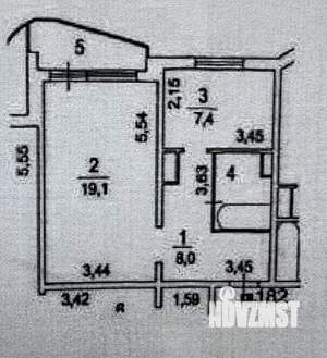 1-к квартира, вторичка, 38м2, 15/17 этаж